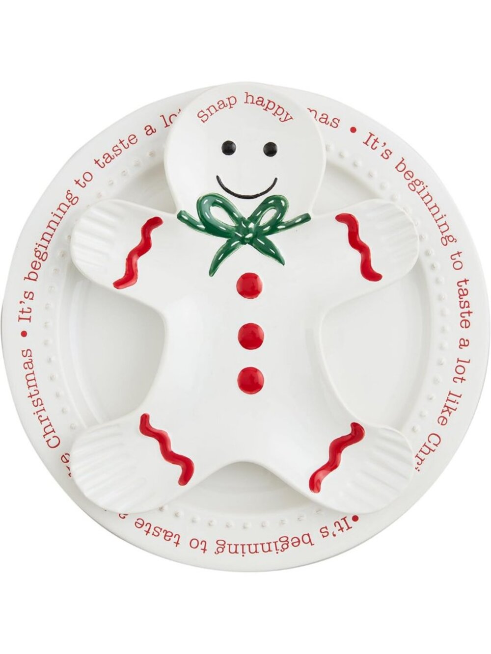 Set of 2 Round Gingerbread Platters - 11" & 9.5" Festive Holiday Decor